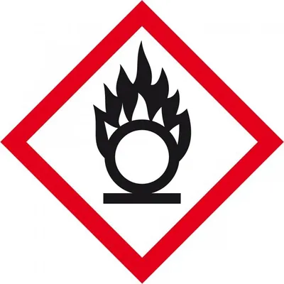 Produktbild von Dreifke® Aufkleber I Gefahrensymbol Flamme über Kreis GHS 03, Folie, selbstkl...