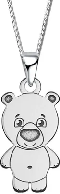 Produktbild von Mädchen Jungen Halskette echt 925 Sterlingsilber Kette mit Anhänger für Jungs Kinder 925er Tiere Bär A32+40cm