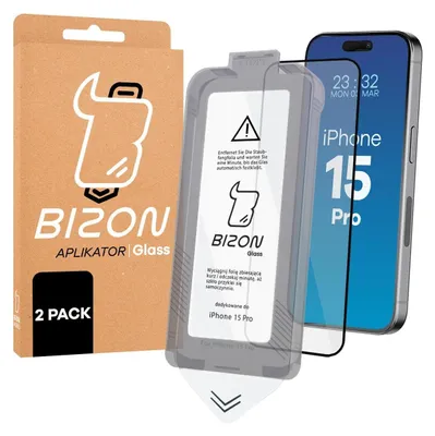 Produktbild von Bizon Glass Aplikator Apple iPhone 15 Pro [2 PACK]