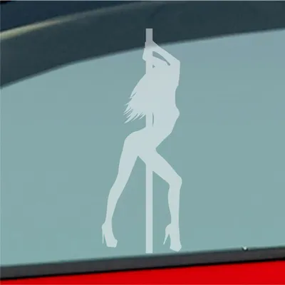 Produktbild von Auto Aufkleber Sexy Girl Poledance Strip GoGo Pin Up 12x4 cm Milchglas Sticker Heckscheibenaufkleber