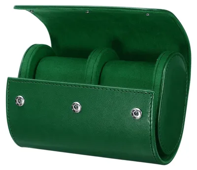 Immagine prodotto di Custodia da viaggio per orologi con 2 scomparti, in pelle verde