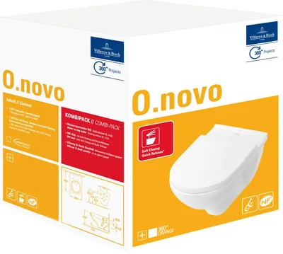 Immagine prodotto di Villeroy & Boch Combi-Pack O.NOVO incl. WC sospeso profondo e sedile WC bianco