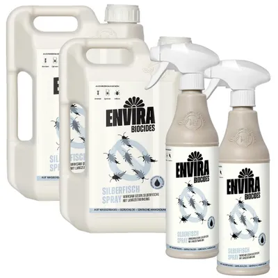 Produktbild von Envira Silberfisch Abwehrspray im Nachfüllpack 2x2L+2x500ml