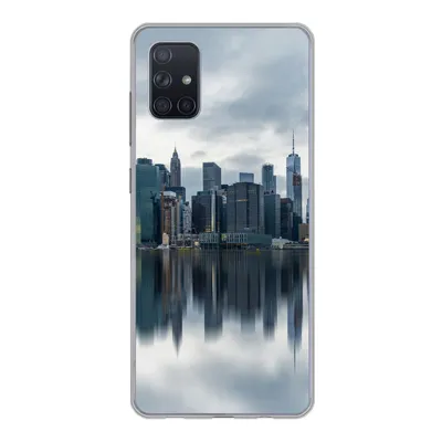 Produktbild von MuchoWow® Handyhülle Schutzhülle Hülle für Samsung Galaxy A71 New York - Skyline - Spiegelung Silikon Softcase Handy Hülle - Kartenbesitzer