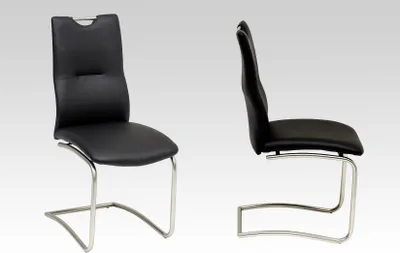 Produktbild von Esszimmerstühle Stühle Freischwinger 4er Set MAURI Kunstleder Schwarz