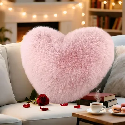 Imagen del producto de Almohada de peluche, 40 x 50 cm, color rosa, ideal para salones y dormitorios