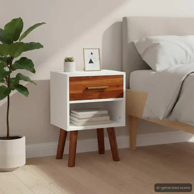 Immagine prodotto di Maison Exclusive - Comodino in legno massello di acacia 40x30x57 cm
