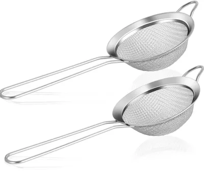 Productafbeelding van Set van 2 keukenzeven van 8 cm van roestvrij staal
