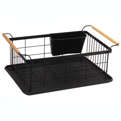 Produktbild von 5five Simply Smart Abtropfgestell Blackwood mit Abtropfmatte, Trockengestell, Metall, Kunststoff, Schwarz, 167790