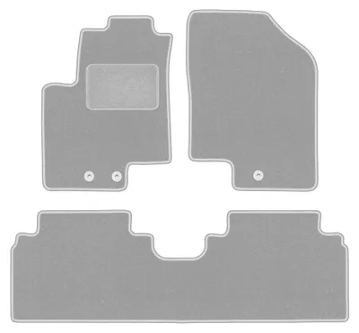 Produktbild von Velours-Fußmatten für Kia Venga 2009-2017 (Minivan) – 3-tlg, Grau, passgenau – Wielganizator OSLO