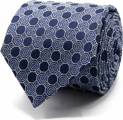 Produktbild von Krawatte für Herren aus Seiden-Jacquard mit charakteristischem Muster in Blau, One Size