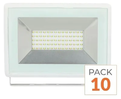 Image de Pack de  10 - Projecteur LED Extérieur 50W IP65 BLANC IK06 - Blanc Neutre 4000K - 5500K