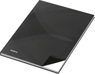 Zdjęcie produktu dla Notatnik A4 czarny, czysty, 96 kartek, opakowanie 4 szt