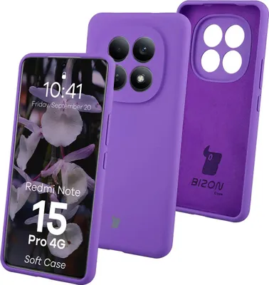 Produktbild von Silikon Handyhülle für Xiaomi Redmi Note 15 Pro 4G, Bizon Soft Case, Violett