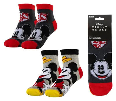 Produktbild von Mickey Mouse Sneakersocken für Jungen und Mädchen – 2er Pack kurze Disney Kinder