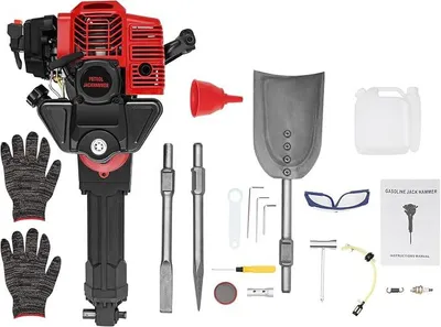 Produktbild von 52CC 2-Takt Gartenbaumgräber 1900W Garten Baum Bagger, 6500 U/min, Grabenfräse Benzinbagger mit Schaufel, Spitzhacke und Flachhacke, für Garten Farmzäune Forstbaumschulen