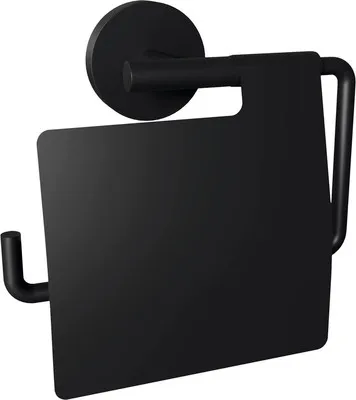 Produktbild von REIKA Toilettenpapierhalter SAKU mit Deckel schwarz matt