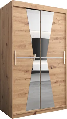 Produktbild von Kleiderschrank, Schiebetürenschrank Schlafzimmer, Schrank mit Spiegel MAROKO 120 cm