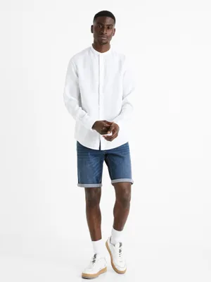 Produktbild von Weißes Herren-Leinenhemd Celio Damaolin 1120419__S