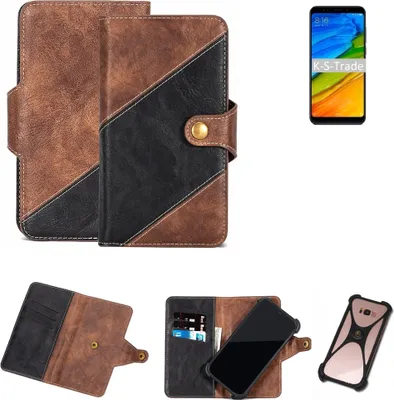 Produktbild von K-S-Trade Handy Hülle Schutz Hülle Schutzhülle Bookstyle Case kompatibel mit Xiaomi Redmi 5 Handy Cover Hülle Schutztasche 1x