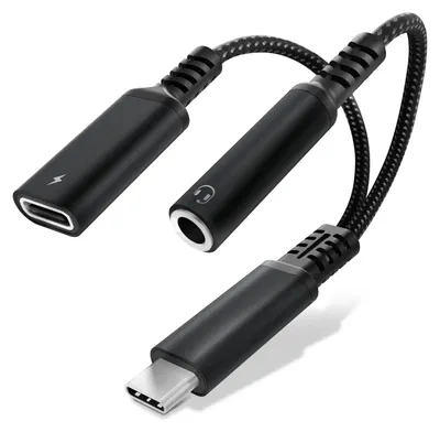 Immagine prodotto di CELLONIC Adattatore da USB C a Jack per cuffie e ricarica, ricarica rapida 2 in 1 60W,adattatore USB C con jack da 3,5 mm per Sumsung S23/S23 Ultra/S22 Ultra, iPad,Huawei P40, tablet e notebook