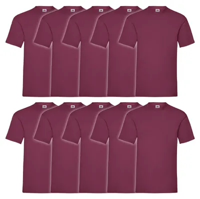 Produktbild von 10er Pack Fruit of the Loom Valueweight T-Shirt Farbe: burgund Größe: L