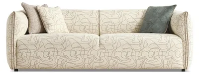 Produktbild von Dreisitzer Sofa 3 Sitzer Beige Stoffsofa Stoff Modern Polstersofa Neu