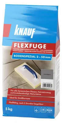 Produktbild von Knauf Fugenmörtel Flexfuge Bodenspezial 2 - 50 mm zementgrau 5 kg