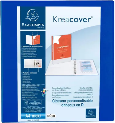 Productafbeelding van EXACOMPTA presentatiemap, A4 Maxi, blauw, met 4D-ringen