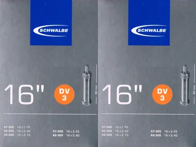 Produktbild von 2x Schwalbe DV 3 Schlauch 16" 305 Ventil: Blitz Dunlop Express DV3 Dunlopventil