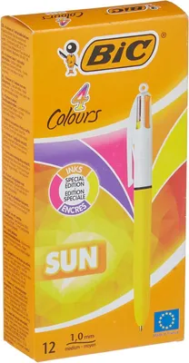 Produktbild von BIC 4-Farben Kugelschreiber – Packung mit 12 Stück