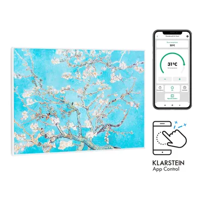 Produktbild von Klarstein Infrarotheizung mit Thermostat, 500W Elektroheizung, Smart Home Bild-Infrarotheizung zur Wandmontage, IR mit IoT/WiFi App-Control, Feuchtraum Flach-Heizkörper, CO2-Freie Wand Heizung
