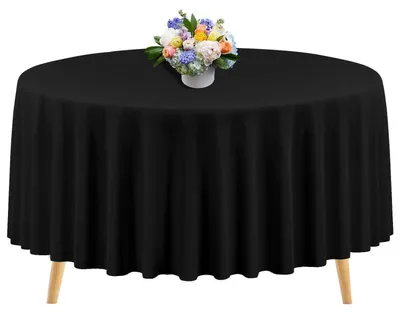 Produktbild von Runde Tischdecke Polyester Weiß 275 cm flecken- und knitterfrei waschbar für Partys und Bankette