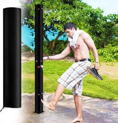 Produktbild von UISEBRT Solární sprcha 35 litrů Zahradní sprcha Solární teplá voda max. 60 °C bez připojení k elektrické síti Venkovní sprcha Bazénová sprcha (černá)