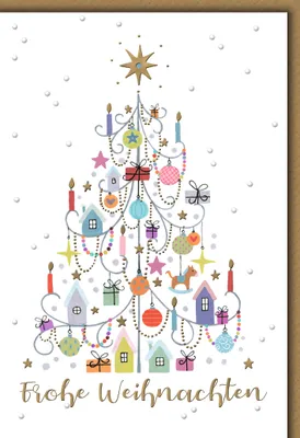 Produktbild von Weihnachten Weihnachtsbaum bunt Weihnachtskarte mit Umschlag