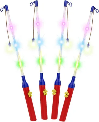 Zdjęcie produktu dla 4 sztuki patyków do lampionów, patyki do lampionów LED, elektroniczne, idealne na Halloween, Święto Świętego Marcina, jako różdżka, na imprezy, na kostiumowe zabawy