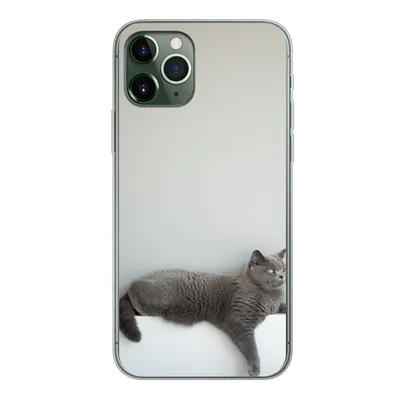 Produktbild von MuchoWow® Handyhülle Schutzhülle Hülle für iPhone 11 Pro Katze - Britisch Kurzhaar - Grau - Mädchen - Kinder - Jungen - Kinder Silikon Softcase Handy Hülle - Handy