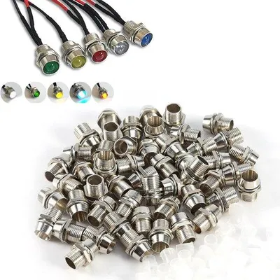 Immagine prodotto di Porta LED da 8 mm color argento per montaggio a pannello, attacco per LED da 5 mm