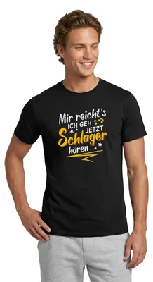 Produktbild von Spreadshirt Mir Reichts, Ich Geh Schlager Hören Männer T-Shirt, XL, Schwarz