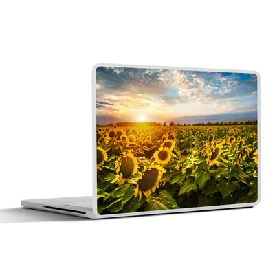 Produktbild von MuchoWow® Laptop Aufkleber Sticker Cover Blumen - Sonnenblume - Himmel 31x22.5 cm - Laptop-Deko