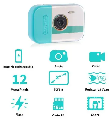 Produktbild von Canal Toys Photo Creator Wasserdichte Kamera, 3 Meter wasserdicht, 16 GB SD-Karte inklusive, Kinderkamera