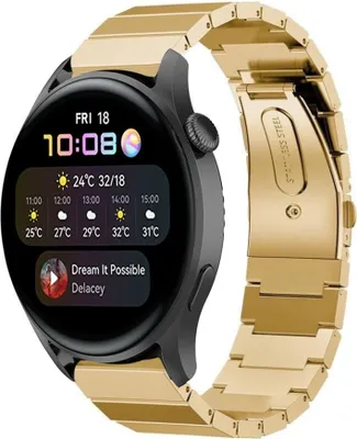 Produktbild von Strap-it Huawei Watch 3 (Pro) Metallarmband (Gold)