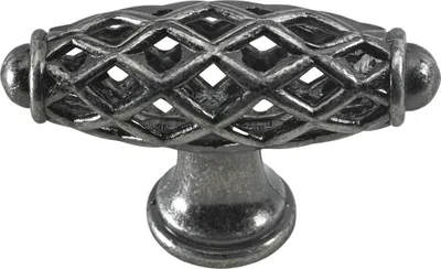 Produktbild von Hettich Möbelknopf Zinkdruckguss brüniert silber 58,0 x 20,0 mm - 1 Stück
