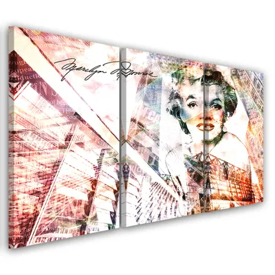 Obrázok produktu pre Triptych na plátne ružoví ľudia 120x80 cm Feeby ružová maľba na stenu pripravené na zavesenie