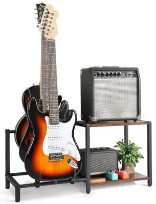 Productafbeelding van Stabiele Gitarrenstandaard - 3-Houder Elektrische/Bassgitaar - Verstelbare Gitaarhouder - Waterdicht/Antislip - Ruimtebesparend - Bescherming tegen Schade - Gitarrenrek