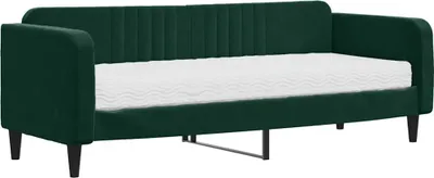 Productafbeelding van vidaXL Dagbed met matras, donkergroen, 80x200 cm, fluweel