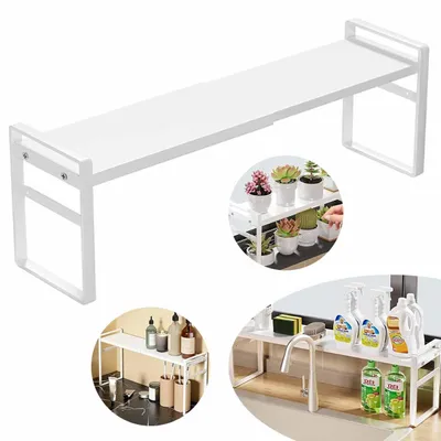 Produktbild von Erweiterbares Schrankregal, Stapelbarer Küchentheke Regal-Organizer, für Küche Aufbewahrung, Küche Badezimmer und Büro