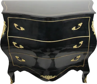 Image de Casa Padrino Commode baroque noir/or largeur 120 cm - Meubles de style antique