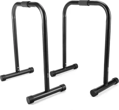 Produktbild von Gymtek® Dipstation, Dip Ständer, Stahl Dip Station, Kraftstation für Zuhause - bis 250 kg - Workout, Home Gym, Krafttraining - Höhenverstellbar, robust und stabil