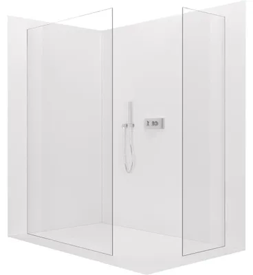 Productafbeelding van CERANO - Douchewand Walk-in Crystal T L/P - 8 mm - zonder steunpilaren - chroom, transparant glas - 60x50x200 cm